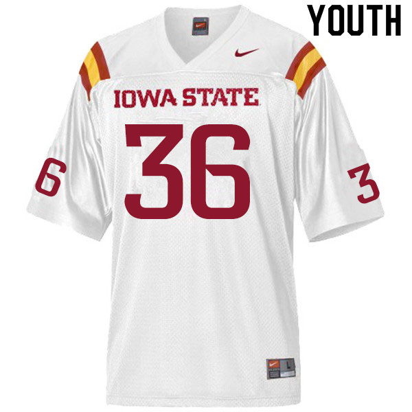 Iowa State Cyclones Youth #36 Mason Cassady Nike NCAA Authentic White College Stitched Football Jersey WQ42B03AP